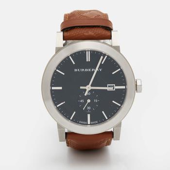 [二手商品] Burberry | Burberry Black Stainless Steel Leather The City BU9905 Men's Wristwatch 42 mm商品图片,8折, 满1件减$100, 满减