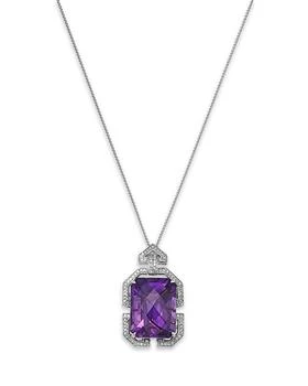 Bloomingdale's Fine Collection | 14K White Gold Amethyst & Diamond Necklace, 18",商家Bloomingdale's,价格¥23927