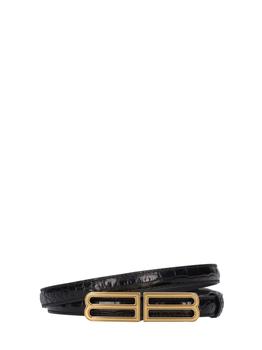 巴黎世家皮带北京, Balenciaga | 1.5cm Croc Embossed Leather Belt商品图片 