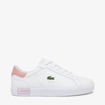 推荐Lacoste Junior Powercourt Trainers - White/Pink商品