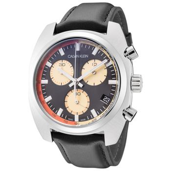 手表男ck精选, Calvin Klein | Calvin Klein Men's K8W371C1 Achieve 43mm Black Dial Leather Watch商品图片 2.4折