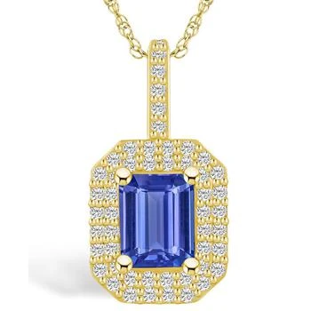 Macy's | Tanzanite (1-5/8 Ct. t.w.) and Diamond (1/2 Ct. t.w.) Halo Pendant Necklace,商家Macy's,价格¥40892