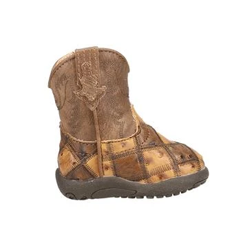 Roper | Cowbaby Bird Blocks Checkered Round Toe Cowboy Boots (Infant),商家SHOEBACCA,价格¥295