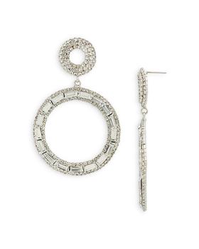 Shashi | Pavé & Baguette Drop Hoop Earrings商品图片,