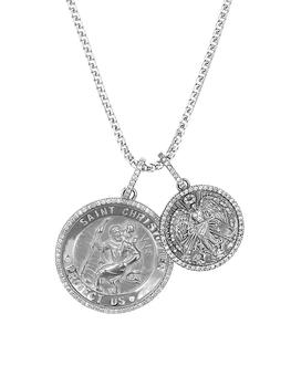 商品St. Christopher Sterling Silver & 1.61 TCW Diamond Double-Medallion Pendant Necklace图片