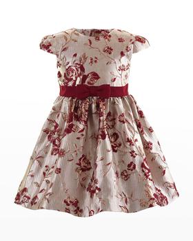 推荐Girl's Ruby Rose Damask Bow Dress, Size 3T-14商品