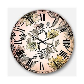 商品Designart | Floral Oversized Round Metal Wall Clock - 36 x 36,商家Macy's,价格¥1439图片