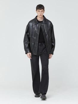 商品V2 | 8020 Oversized Vegan Leather Vintage Jacket Black,商家W Concept,价格¥802图片