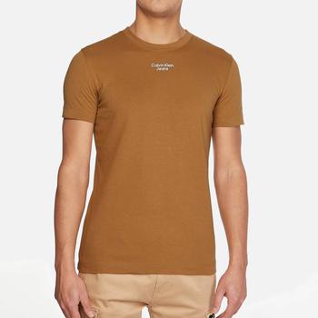 推荐Calvin Klein Jeans Men's Stacked Logo T-Shirt - Tobacco Brown商品