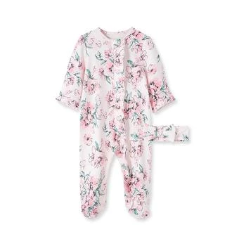 Little Me | Baby Girls Dream Floral Footed Coverall and Headband, 2 Piece Set,商家Macy's,价格¥97