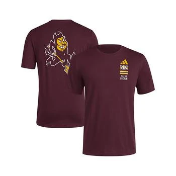 Adidas | Men's Maroon Distressed Arizona State Sun Devils Reverse Retro Baseball 2 Hit T-shirt,商家Macy's,价格¥225