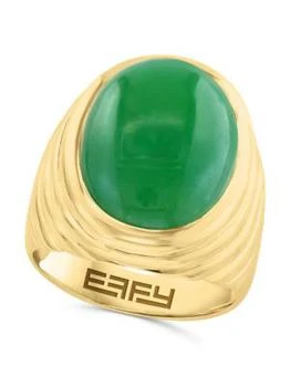 Effy | 14K Goldplated Sterling Silve & Jade Dome Ring,商家Saks OFF 5TH,价格¥1275