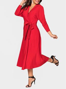 推荐Dolman Sleeve Maxi Dress in Red商品