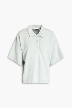 商品Waffle-knit cotton-blend polo shirt图片