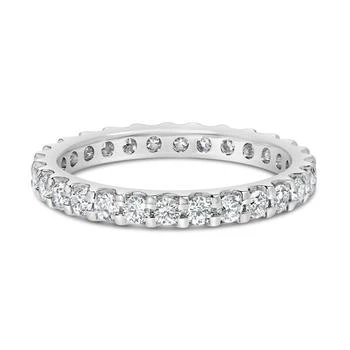 Haus of Brilliance | 14K White Gold Shared Prong Set Round Diamond Eternity Band Ring,商家Premium Outlets,价格¥19855