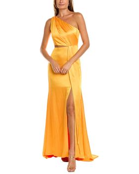 ML Monique Lhuillier, Monique Lhuillier | ML Monique Lhuillier One-Shoulder Satin Maxi Dress商品图片 5.8折