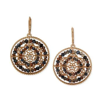 Lonna & Lilly | Gold-Tone Pavé & Bead Openwork Flower Drop Earrings 独家减免邮费