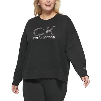 Calvin Klein | Calvin Klein Performance Womens Plus Logo Embellished Sweatshirt 2折, 满$150享8.5折, 满折