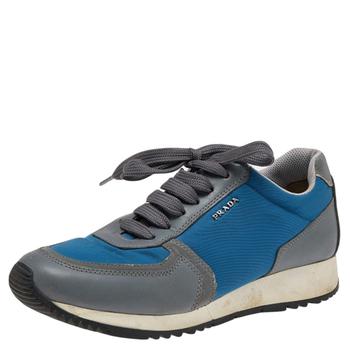 [二手商品] Prada | Prada Sport Blue/Grey Nylon And Leather Low Top Sneakers Size 37商品图片,5.3折, 满1件减$100, 满减