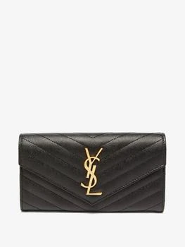 推荐YSL-logo quilted-leather continental wallet商品