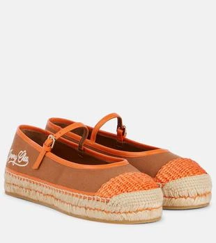 Jimmy Choo | Aciel皮革边饰帆布草编鞋,商家MyTheresa CN,价格¥6047