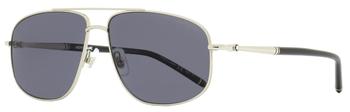 了解万宝龙眼镜, MontBlanc | Montblanc Men's Pilot Sunglasses Silver 60mm商品图片 4.6折