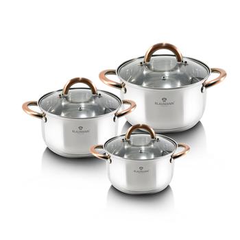 商品Berlinger Haus | 6-Piece Stainless Steel Cookware Set Blauman Collection,商家Premium Outlets,价格¥787图片