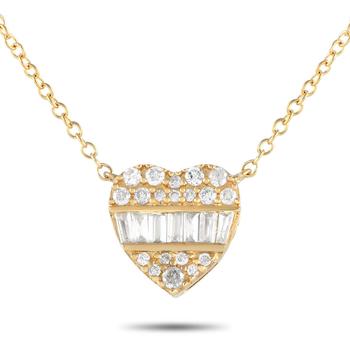 商品14K Yellow Gold 0.15ct Diamond Heart Necklace图片