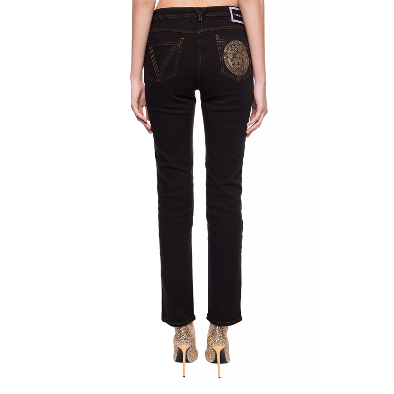 夏装范思哲短袖, Versace | VERSACE 范思哲 女士黑色牛仔裤 A85443-A232772-A8008商品图片 独家减免邮费
