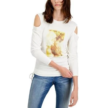 INC International | INC Womens Graphic Cold Shoulder Sweatshirt 1.3折