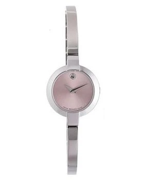 推荐Movado Bela Pink Dial Stainless Steel Bangle Women's Watch 0606596商品