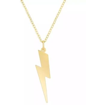 Italian Gold | Lightning Bolt 18" Pendant Necklace in 10k Gold,商家Macy's,价格¥842