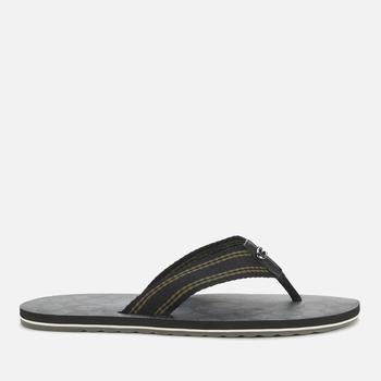 Coach | Coach Men's Leather Signature Flip Flops - Charcoal/Black商品图片,5折