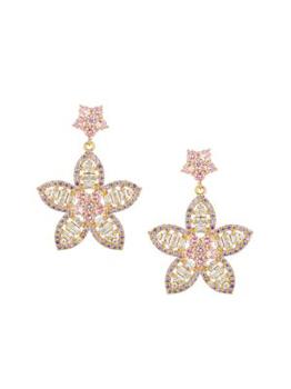 Eye Candy LA | Luxe Goldtone & Crystal Star Drop Earrings商品图片,5折