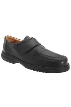 推荐Roamers Mens Superlite Wide Fit Touch Fastening Leather Shoes (Black)商品