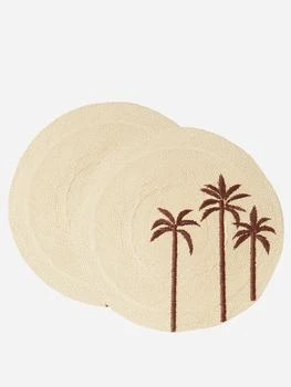 JOHANNA ORTIZ | Set of two Datileras palm-embroidered placemats,商家MATCHES,价格¥1176