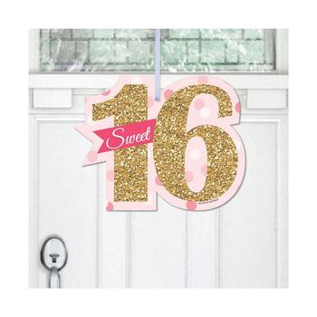 商品Sweet 16 - Hanging Porch 16th Birthday Party Outdoor Front Door Decor 1 Pc Sign图片