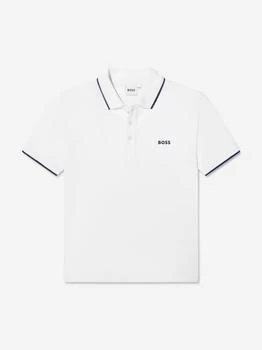 推荐Boys Logo Print Polo Shirt in White商品