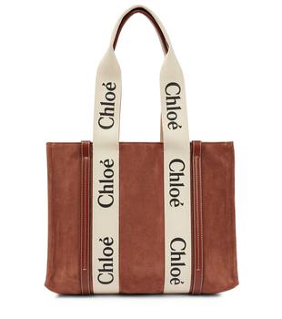 chloe tote真假, Chloé | Woody Medium suede tote商品图片 