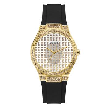 GUESS | Women's Black Silicone Strap Watch 39mm商品图片,