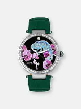 推荐Bertha Camilla Mother-Of-Pearl Leather-Band Watch Teal商品