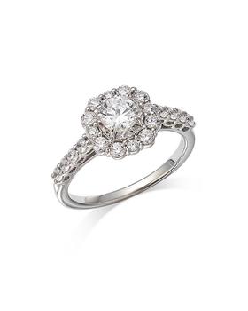 商品Bloomingdale's | Diamond Halo Ring in 14K White Gold, 1.00 ct. t.w. - 100% Exclusive,商家Bloomingdale's,价格¥27905图片