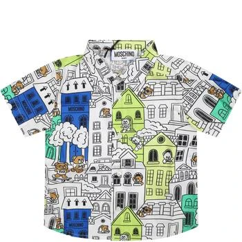 Moschino | White Shirt For Baby Boy With Multicolor Pattern,商家Italist,价格¥1261