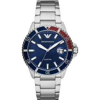 Emporio Armani | Emporio Armani Silver Steel Quartz Watch,商家SEYMAYKA,价格¥1535