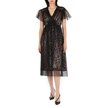 Burberry | Ruffled Hem Embroidered Tulle Dress In Black 4折, 满$200减$10, 满减