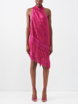samba, Taller Marmo | Samba fringed jacquard-satin mini dress商品图片 