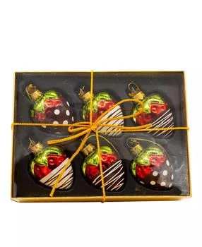 Kurt Adler | 2.36" Noble Gems Glass Chocolate Strawberry Ornaments, 6 Piece Box,商家Macy's,价格¥725