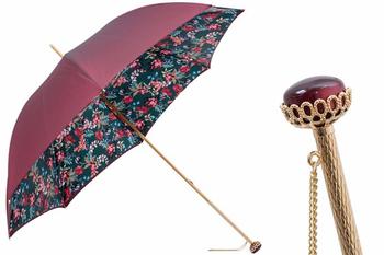 商品Pasotti - Classic Bordeaux Flower Umbrella图片