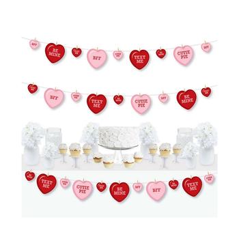 商品Big Dot of Happiness | Conversation Hearts - Valentine's Day Party DIY Decorations - Clothespin Garland Banner - 44 Pieces,商家Macy's,价格¥149图片