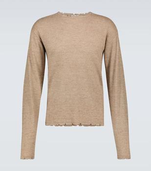 推荐Distressed linen-blend sweater商品